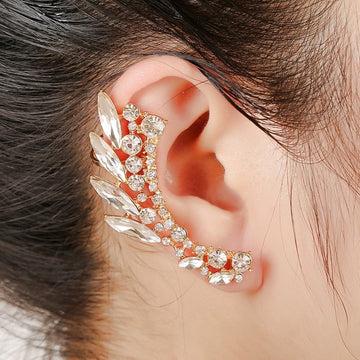 Alloy Clip Crystal Cuff Earrings - Fitlab