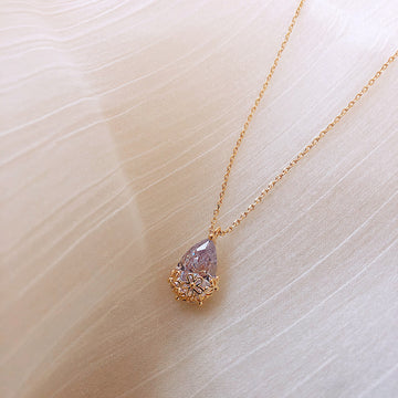 Crystal Water Drop Pendant Necklace Women - Fitlab