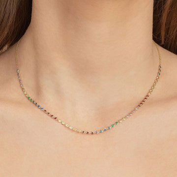 Sterling Silver Rhinestone Clavicle Chain - Fitlab