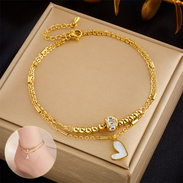 Heart Ankle Chain Bracelet - Fitlab