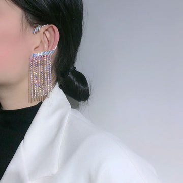Rhinestone Tassels Earrings - Fitlab