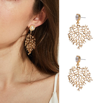 Coral Shape Alloy Earrings - Fitlab