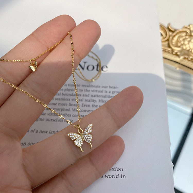 Double Layer Butterfly Necklace