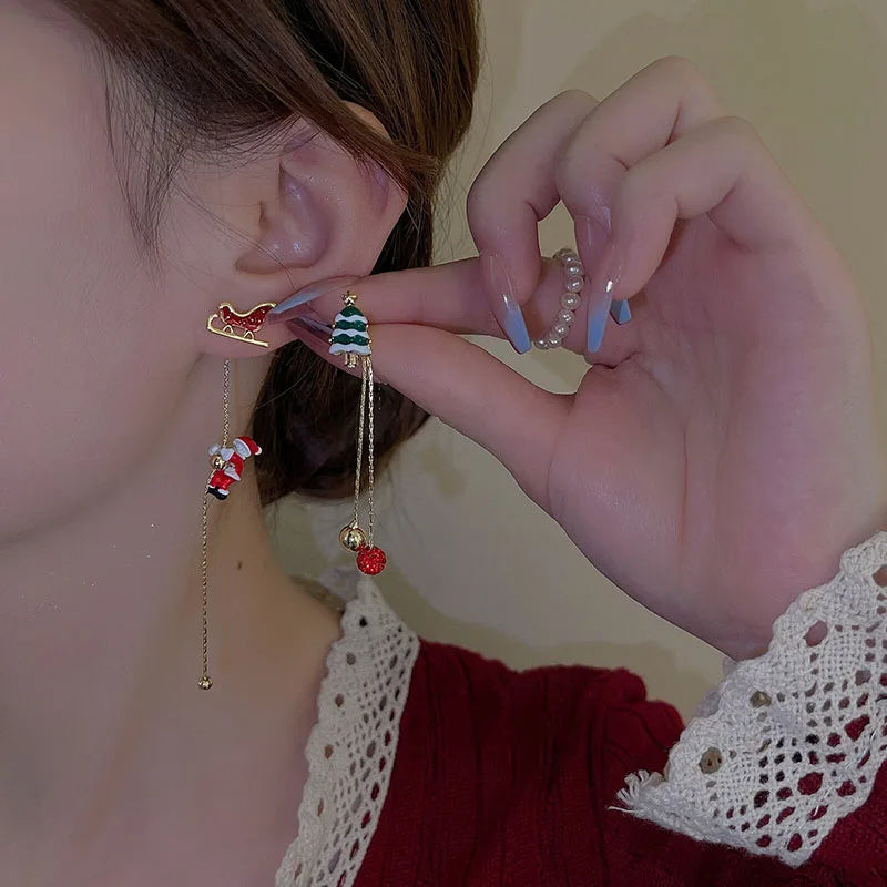 Santa Claus Long Tassel Earrings