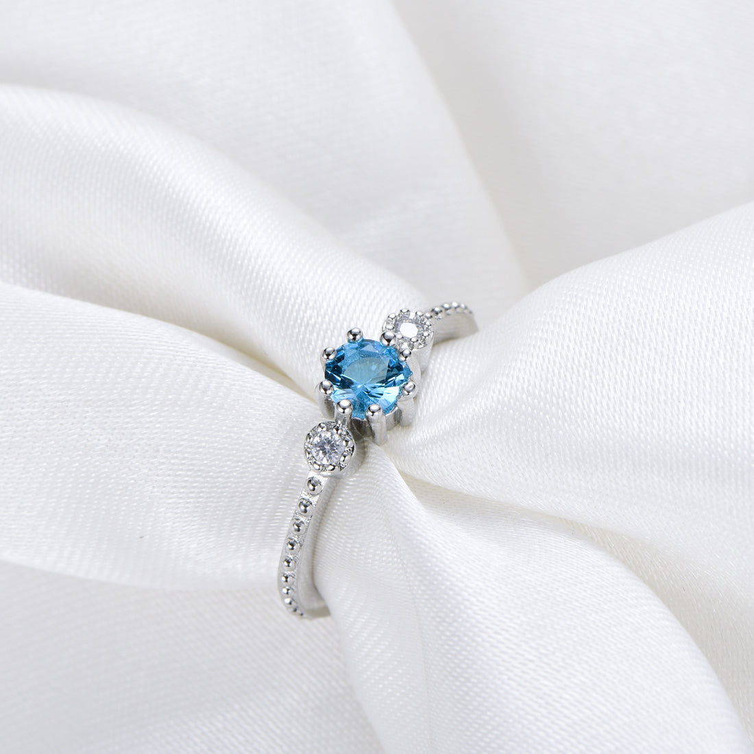 Ocean Blue Rhinestone Rings