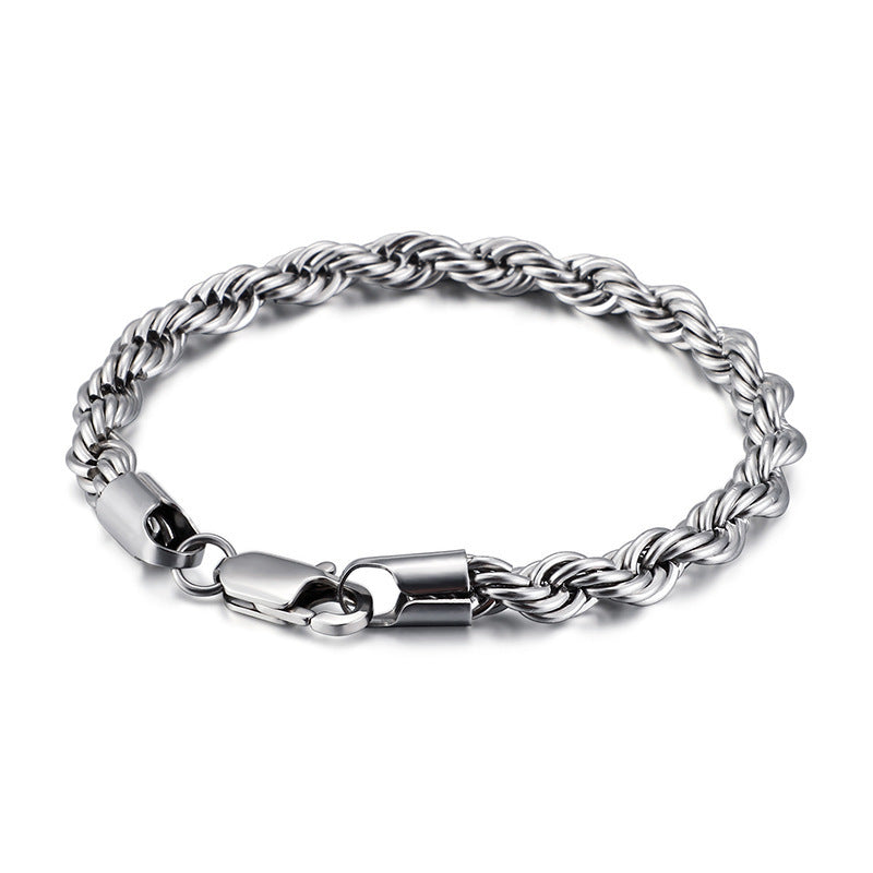 Stainless Steel Twisted Chain Bracelet