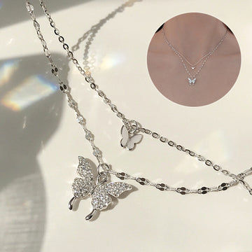 Double Layer Butterfly Necklace