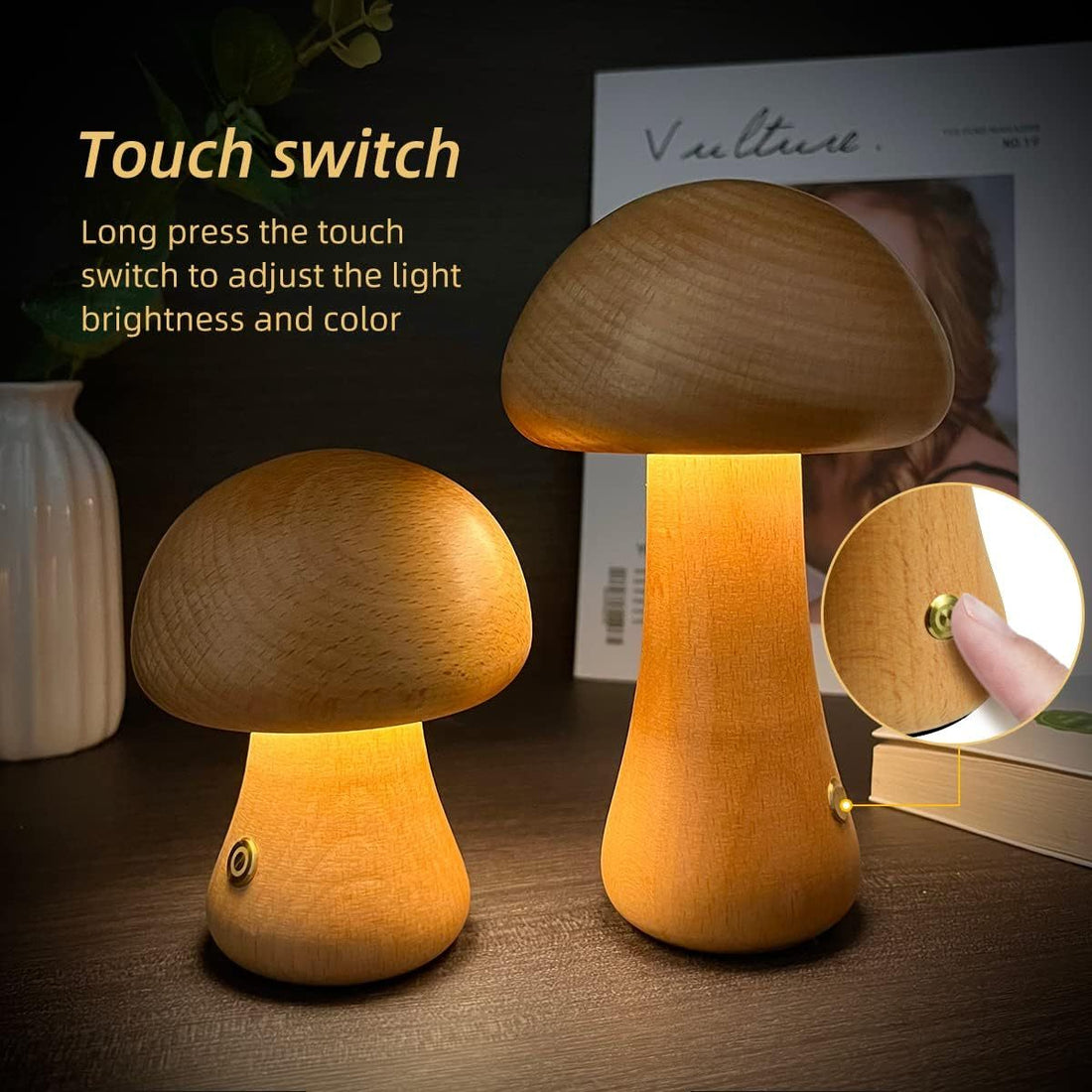 Veilleuse LED en forme de champignon