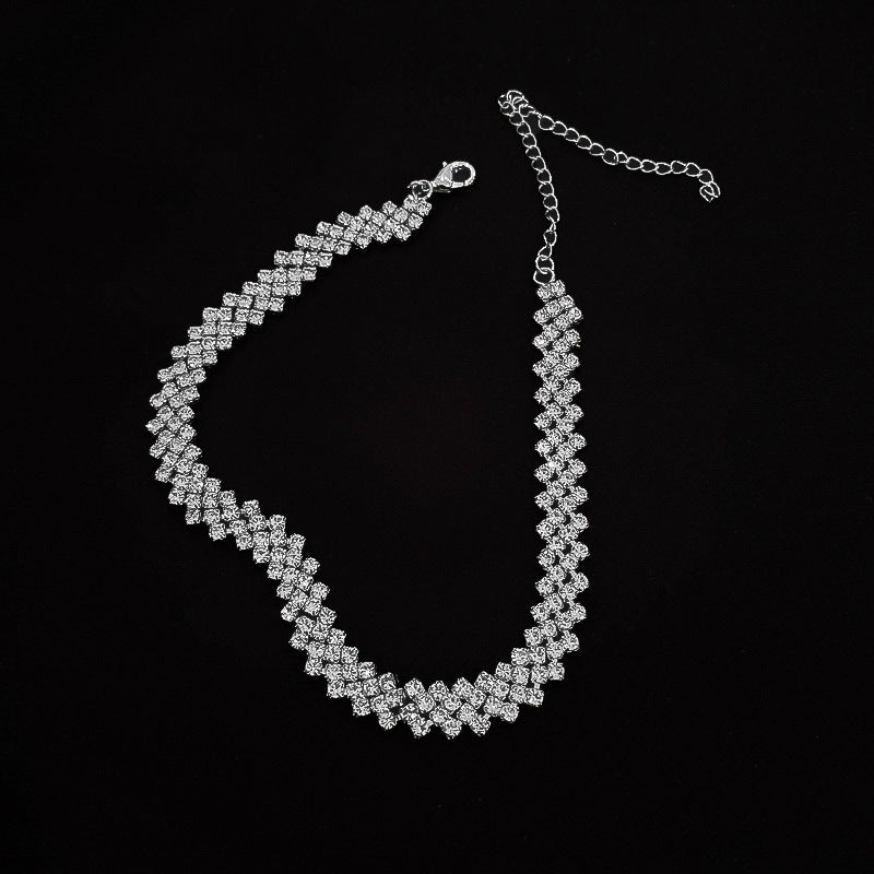 Rhinestone Clavicle Necklace