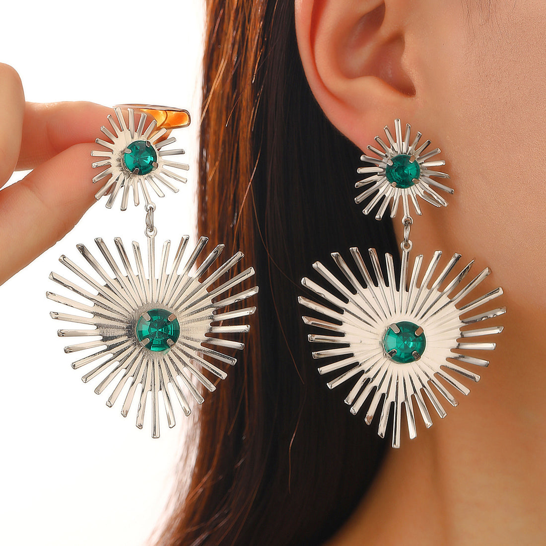 Sunflower Heart-shaped Earrings