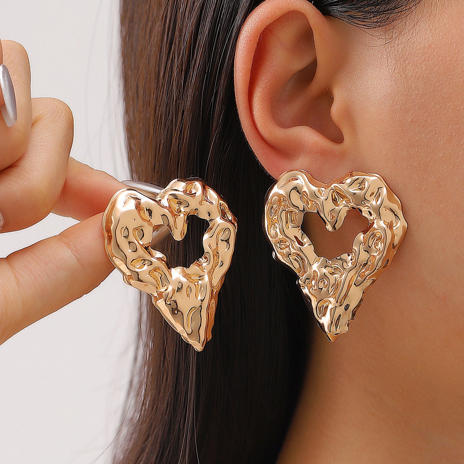 Hollow Heart-shaped Earrings