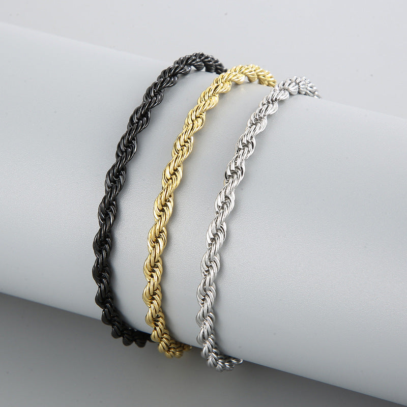 Stainless Steel Twisted Chain Bracelet