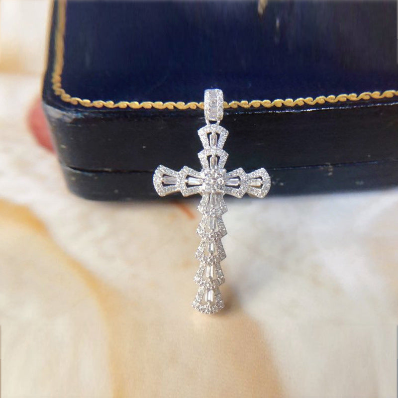 Cubic Zirconia Cross Pendant Necklace