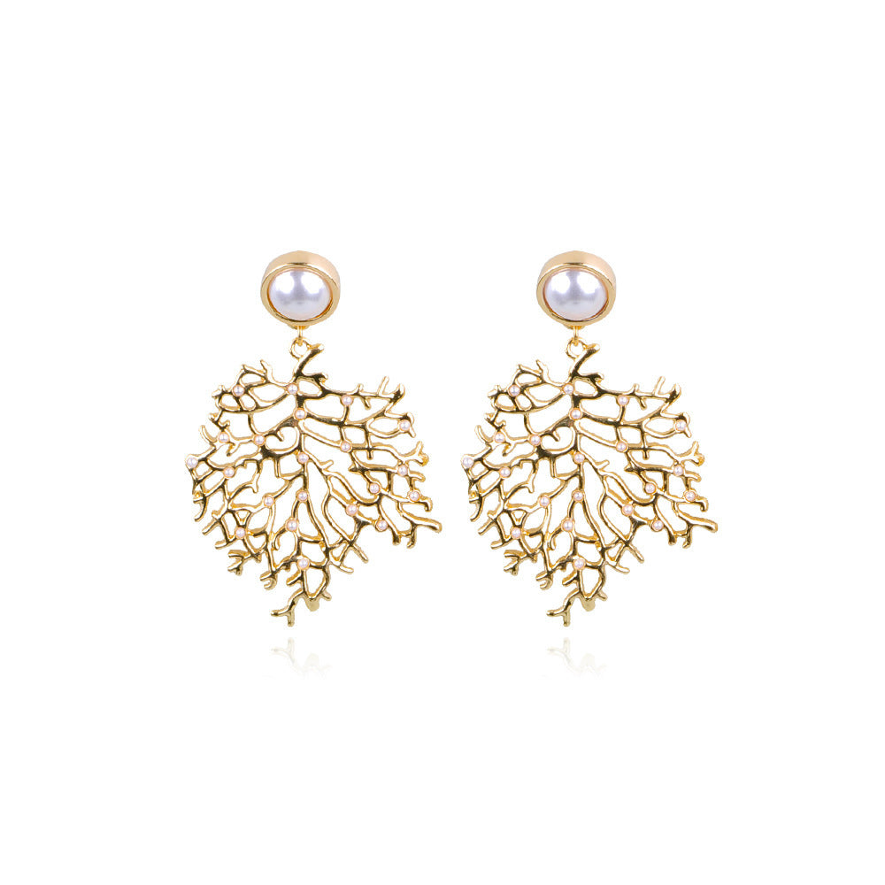 Coral Shape Alloy Earrings